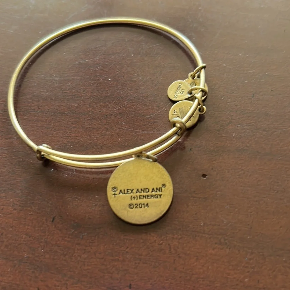 Alex and Ani Regality Faith Renewal Fleur de‎ lis gold bangle